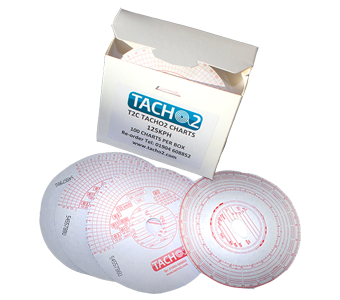 Tachograph Analogue Charts T2C 125kph Red Auto (100)