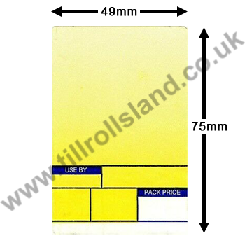 Avery Berkel M200 Format 1 (Yellow) 49mm x 75mm Thermal Scale Labels